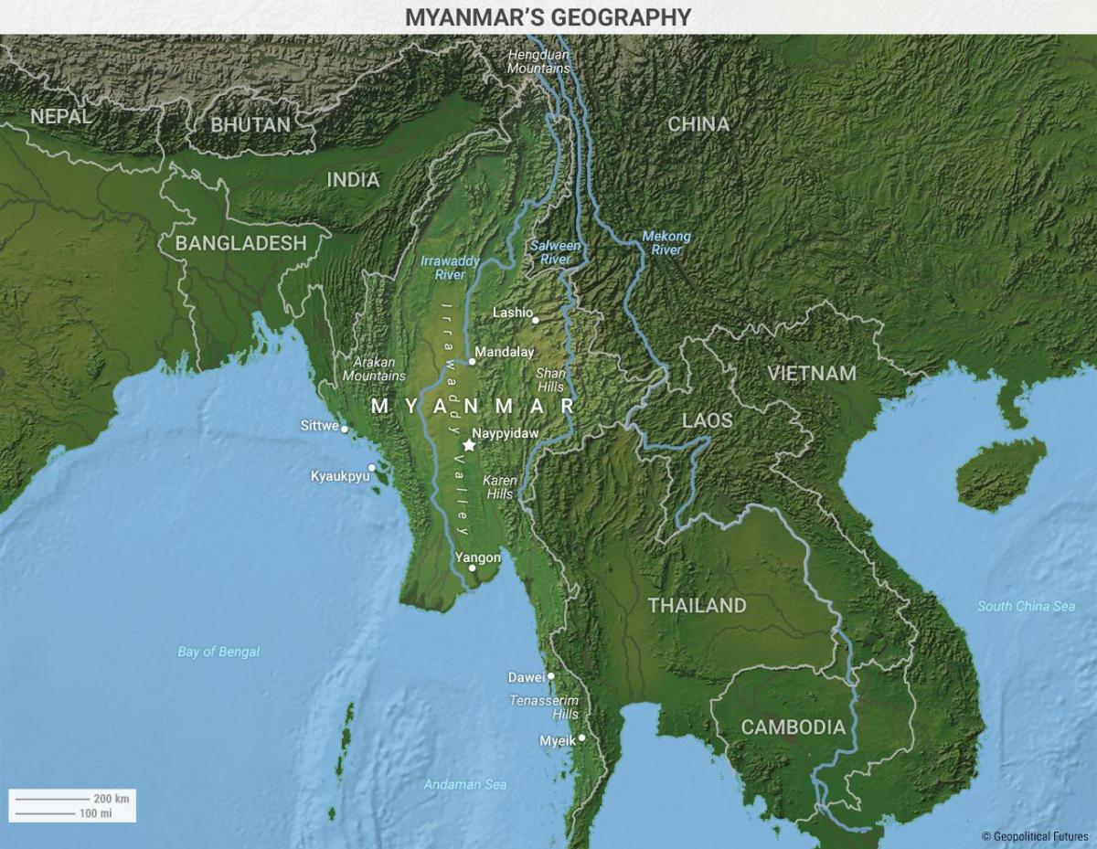 Barma mapa geografie