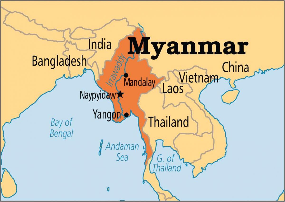 umístění Barma v mapě světa