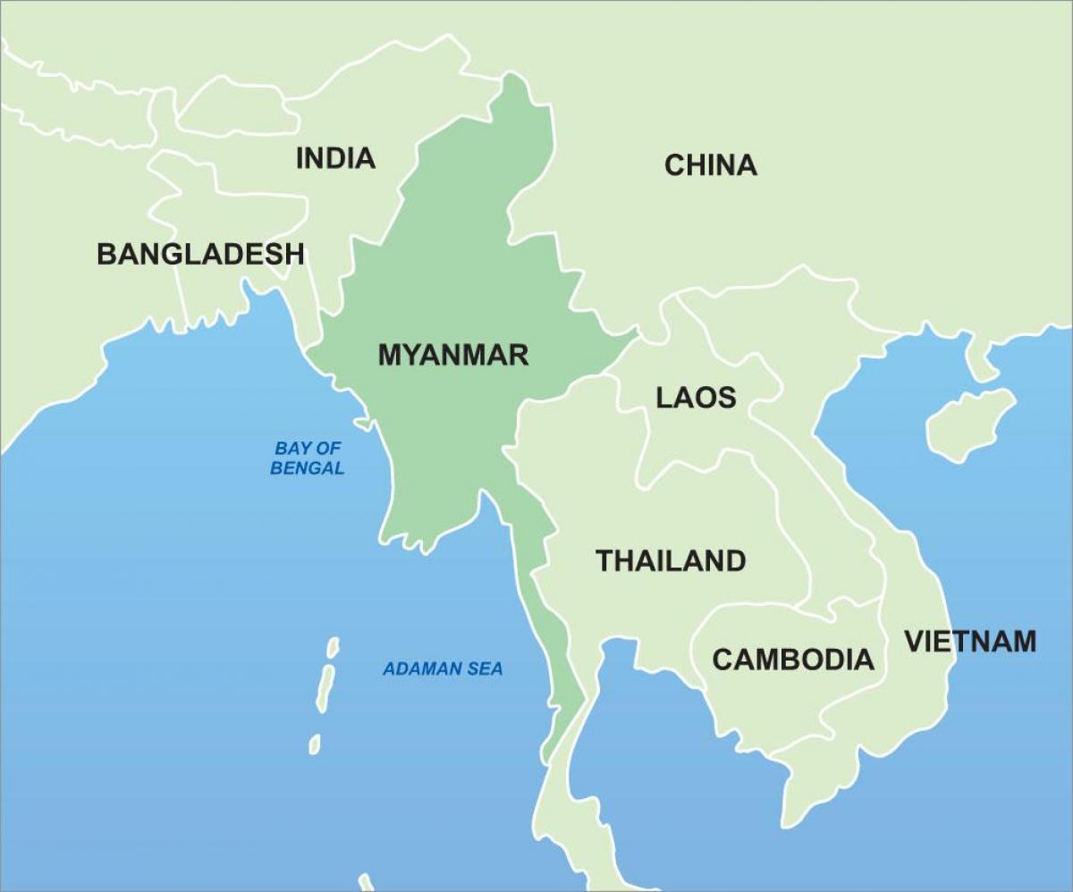 Barma Mapa Asie Myanmar Na Map Asie Ji N V Chodn Asie Asie   Barma Mapa Asie 