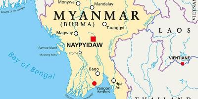 Myanmar, země, mapa