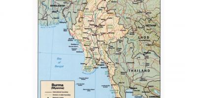 Mapa Myanmaru s městy