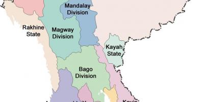 Barma státy mapa